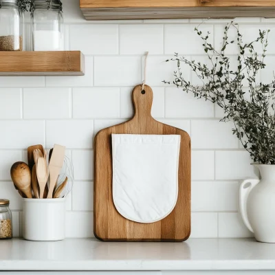 Oven Mit on Kitchen Counter