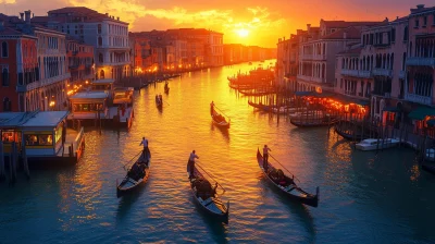 Traveler on Rialto Bridge