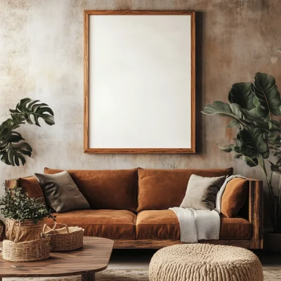 Blank Canvas in Vintage Living Room