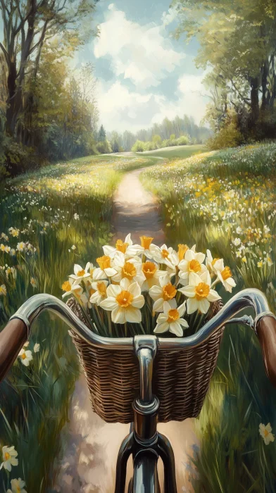 Retro Bike with Flower Basket