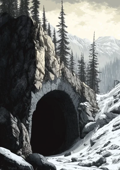 Tunnel Entrance in Rocky Mountains