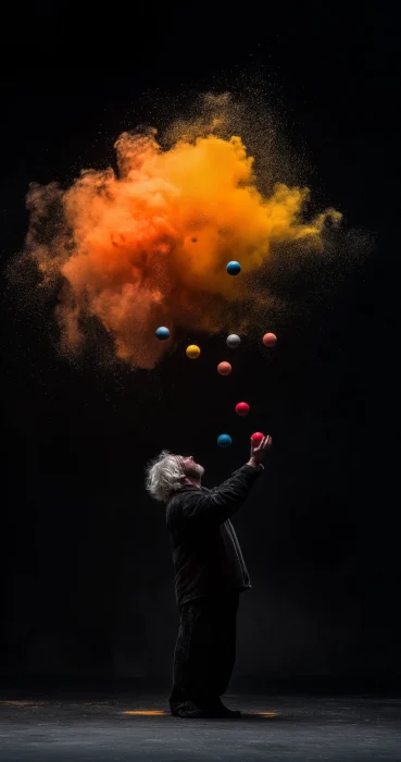 Surreal Juggling Scene