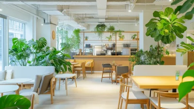 Bright Spring Cafe Interior