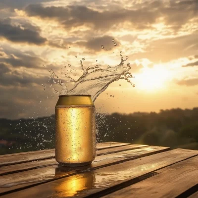 Refreshing Beer at Sunrise
