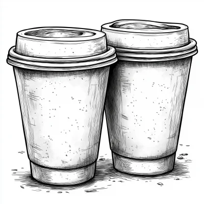 Tea Cups Coloring Page