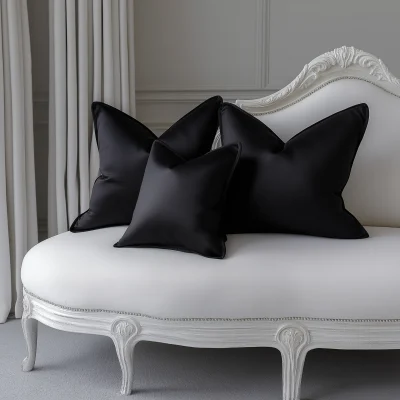 Black Scatter Cushions on Chaise Longue