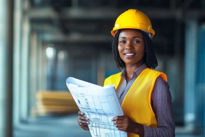 Female Engineer at Construction Site