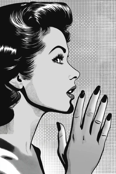 Whispering Woman in Pop Art