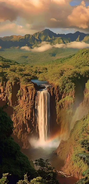 Aerial View of a Waterfall