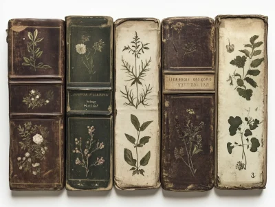 Antique Botanical Book Spines
