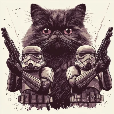 Persian Cat and Star Wars Soldiers