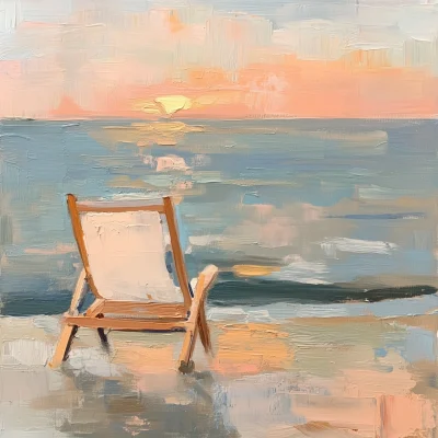 Beach Chair at Sunset