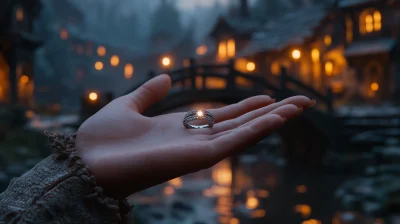 Elegant Hand Holding Silver Ring