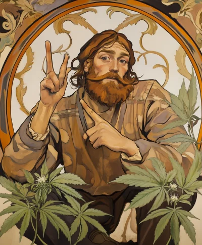 Hippie Man with Marijuana