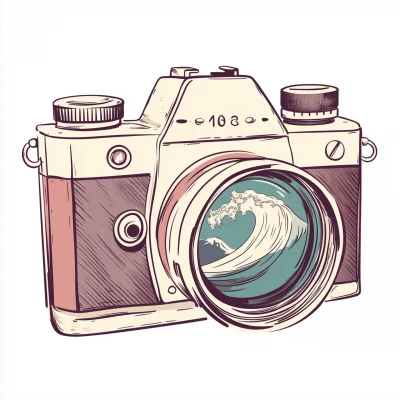 Vintage Camera with Wave