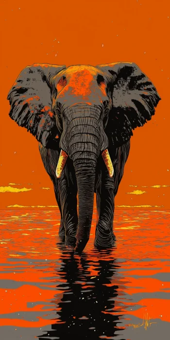 Elephant at Sunset