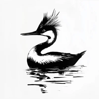 Crested Grebe Artwork