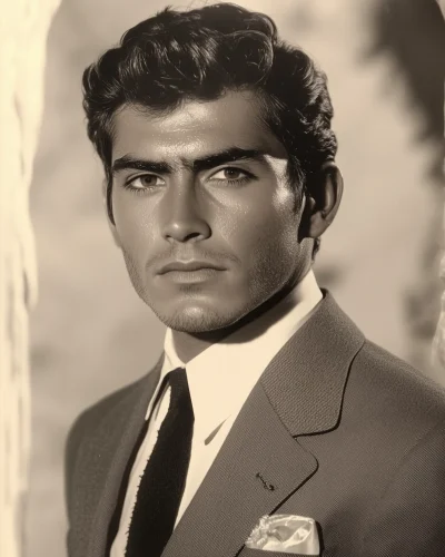 Handsome Hispanic Man in 1950s