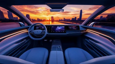 Modern Electric Car Interior