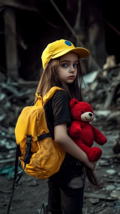 Child in a Ruined Street