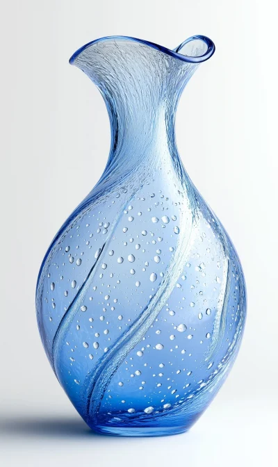Artistic Blue Glass Vase