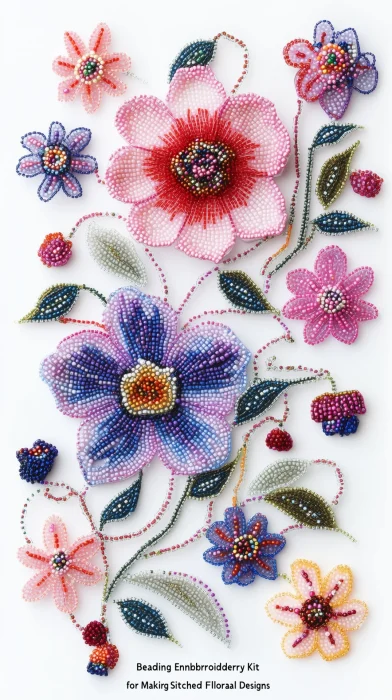 Floral Beaded Embroidery Kit