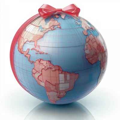 Colorful Globe with Bows