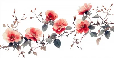 Pressed Roses in Watercolor