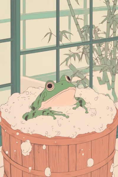 Cute Frog Bath Time