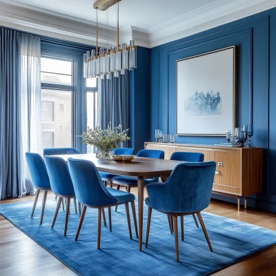 Elegant Blue Dining Room