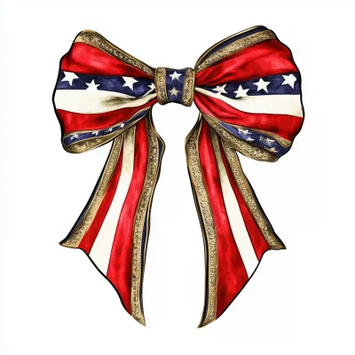 Vintage Silk Patriotic Bow