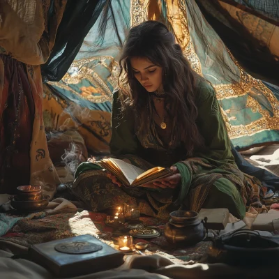 Fortune Teller in a Camping Tent