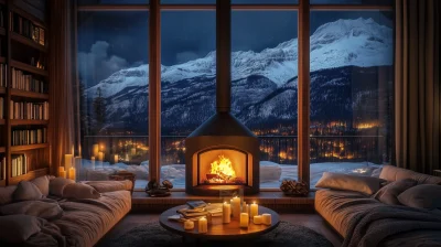 Cozy Balcony with Fireplace