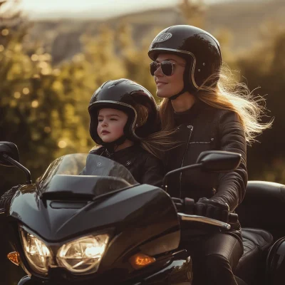 Mother and Daughter Motorcycle Ride