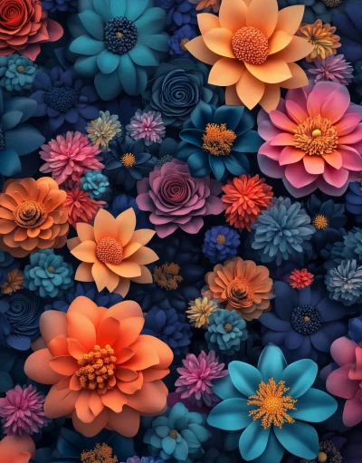 Colorful Bohemian Flower Pattern