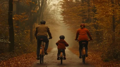 Family Cycling in Autumn