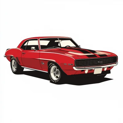 1969 Camaro SS Bootleg Illustration