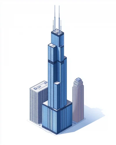 Minimalist Sears Tower Illustration