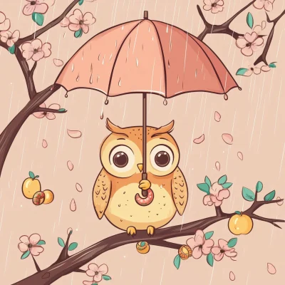 Shocked Owl in Rain