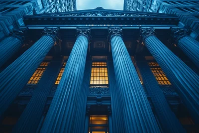 Elegant Columns in Navy Blue