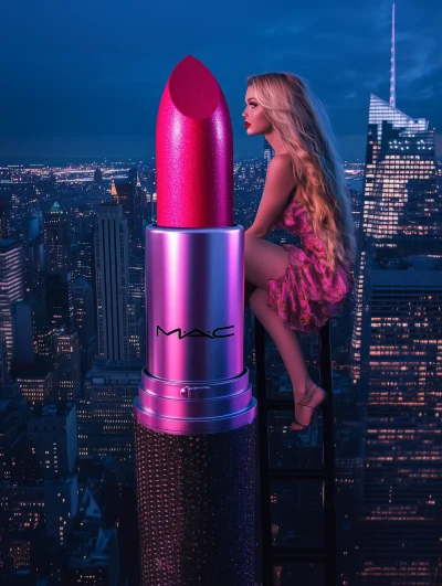 Bright Pink Lipstick Advertisement