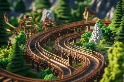 Adventure Park Roller Coaster Tracks