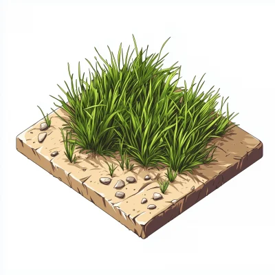 Isometric Dry Grass Icon