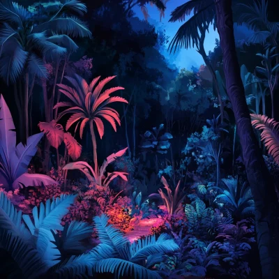 Vibrant Jungle Night