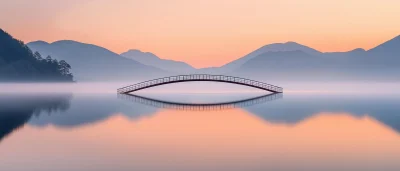 Mirrored Bridge at Sunrise