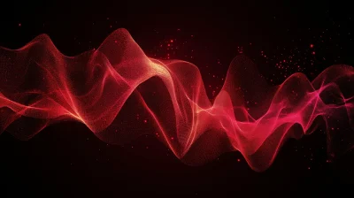 Red Soundwaves on Dark Background