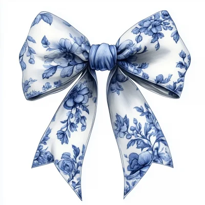 Watercolor Blue Bow