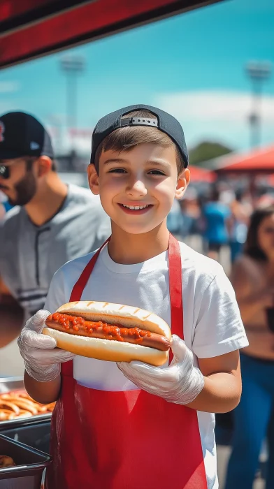 Boy with Hotdog