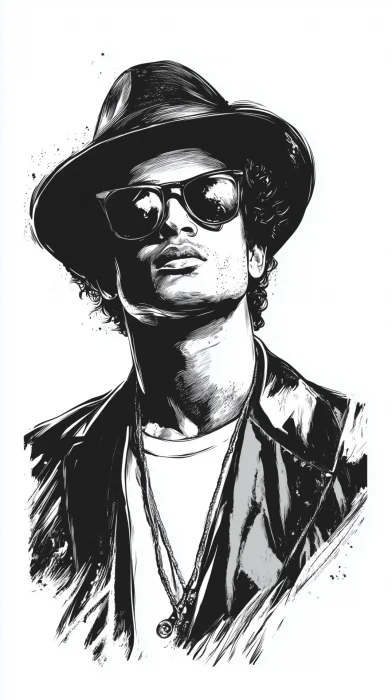 Playing Card Illustration of Bruno Mars