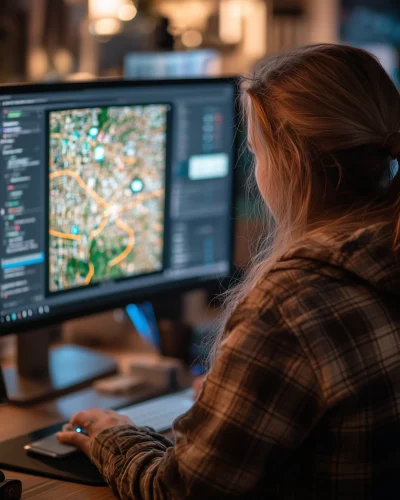 Woman Working with Technology